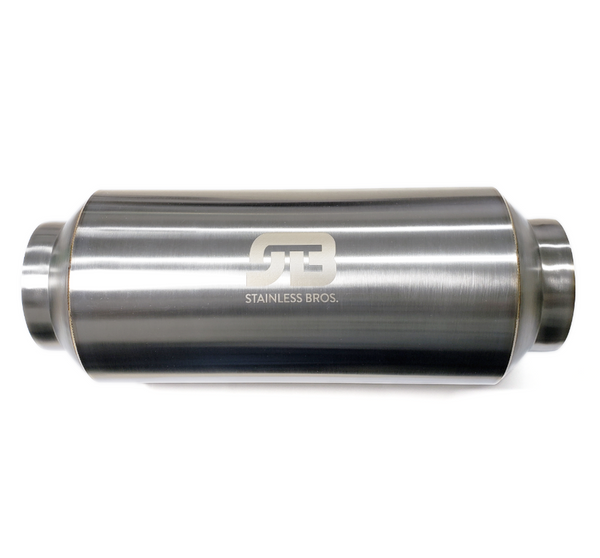 3" SS304 Lightweight Race Muffler 12" OAL - Matte Finish